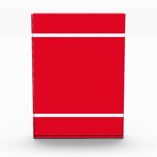 Helder Rood Kleurenblok Witte Bodemstrepen Fotoblokken (Voorkant)