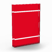 Helder Rood Kleurenblok Witte Bodemstrepen Fotoblokken (Links)