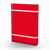 Helder Rood Kleurenblok Witte Bodemstrepen Fotoblokken (Rechts)