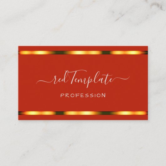 Helder Rood Luxe Handlettering Lettertype Visitekaartje (Voorkant)