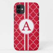 Helder Rood Monogram iPhone 5 Hoesje (Achterkant)