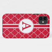 Helder Rood Monogram iPhone 5 Hoesje (Achterkant (horizontaal))