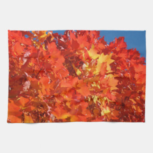 Helder rood oranje geel herfst Handdoeken op maat