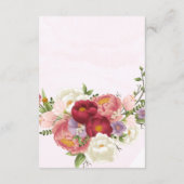 Helder Rood Roze Witte Bloem Trouwdouche Advies Informatiekaartje (Achterkant)