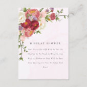 Helder Rood Roze Witte Bloemen Display Baby shower Informatiekaartje (Voorkant)