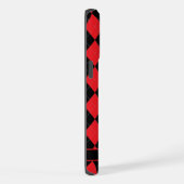  Helder Rood Roze Zwart Argyle Patroon iPhone Hoesje (Rechterkant)