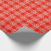 Helder rood ruitpatroon cadeaupapier (Hoek)