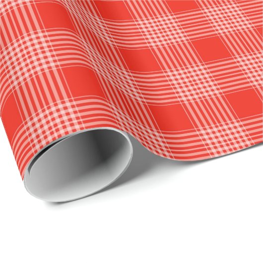 Helder rood ruitpatroon cadeaupapier (Rol Hoek)