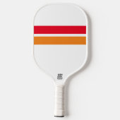 Helder rood Sinaasappel Racing Stripes witte achte Pickleball Paddle (Achterkant)