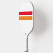 Helder rood Sinaasappel Racing Stripes witte achte Pickleball Paddle (Links)