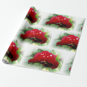 Helder rood viooltje cadeaupapier