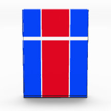 Helder Rood Wit Blauw Split Panel Racing Stripes