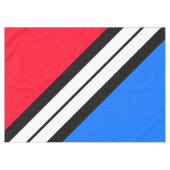 Helder Rood Wit Blauw Zwart Wit Racing Stripes Tafelkleed (Voorkant (Horizontaal))