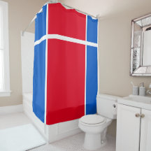 Helder Rood Wit Royal Blue Split Racing Stripes