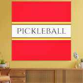 Helder Rood Wit Sinaasappel PICKLEBALL Racing Stri Canvas Afdruk (Insitu (Woonkamer))