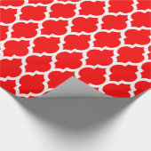 Helder Rood Wit XL Marokkaanse Quatrefoil #4 Cadeaupapier (Hoek)