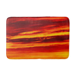 Helder rood zonsonderstel badmat