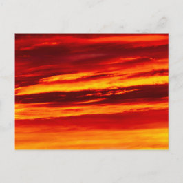 Helder rood zonsonderstel briefkaart