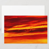 Helder rood zonsonderstel briefpapier (Voorkant / Achterkant)