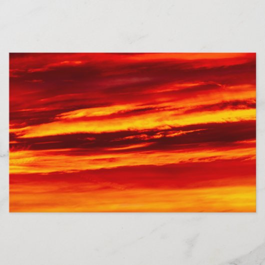 Helder rood zonsonderstel briefpapier (Voorkant)