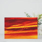 Helder rood zonsonderstel briefpapier (Staand voorkant)