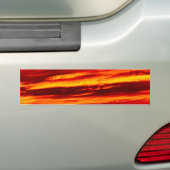 Helder rood zonsonderstel bumpersticker (Op auto)