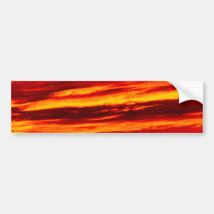 Helder rood zonsonderstel bumpersticker