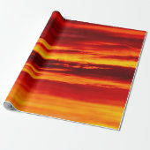 Helder rood zonsonderstel cadeaupapier (Uitgerold)