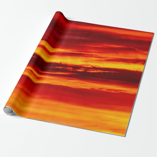 Helder rood zonsonderstel cadeaupapier