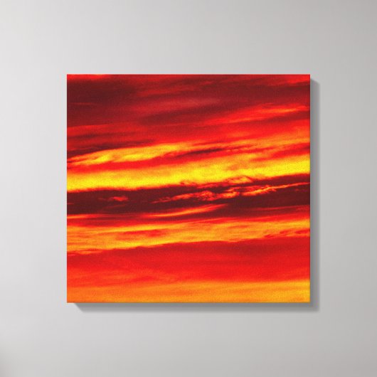 Helder rood zonsonderstel canvas afdruk (Voorkant)