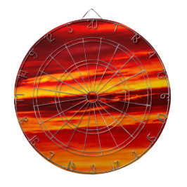 Helder rood zonsonderstel dartbord