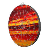Helder rood zonsonderstel dartbord (Voorkant Rechts)