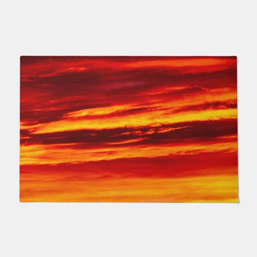 Helder rood zonsonderstel deurmat (Voorkant)