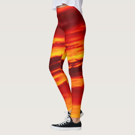 Helder rood zonsonderstel leggings (Links)