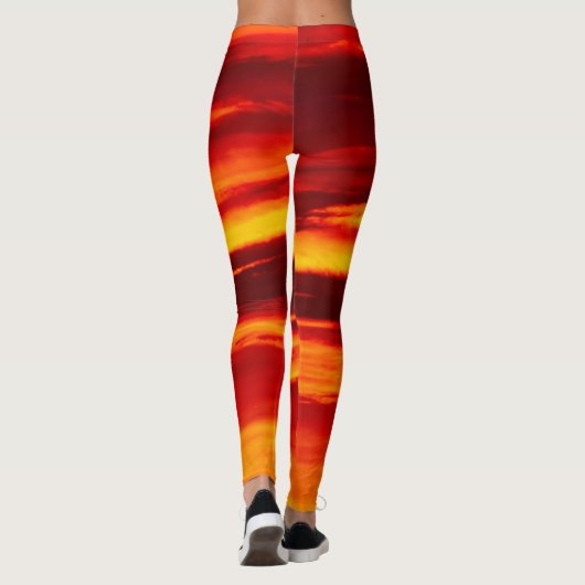 Helder rood zonsonderstel leggings (Achterkant)