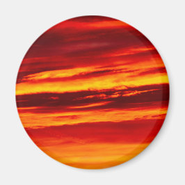 Helder rood zonsonderstel magneet