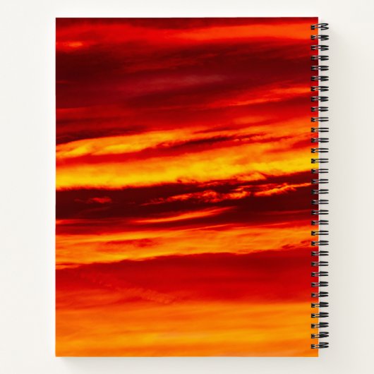 Helder rood zonsonderstel notitieboek (Achterkant)