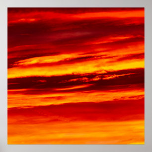 Helder rood zonsonderstel poster