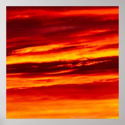 Helder rood zonsonderstel poster (Voorkant)