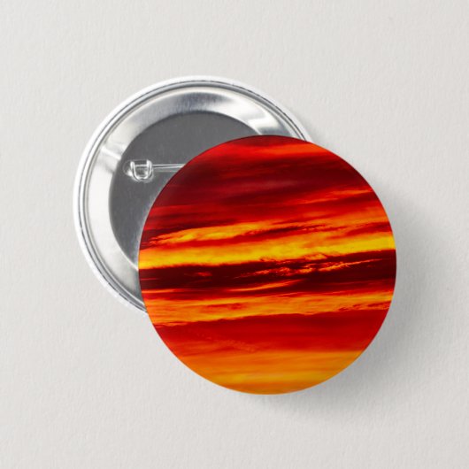 Helder rood zonsonderstel ronde button 5,7 cm (Voorkant /achterkant)