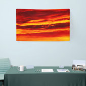 Helder rood zonsonderstel spandoek (Beurs)