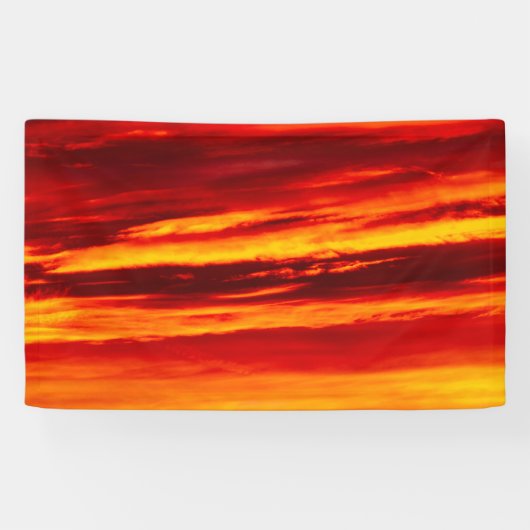 Helder rood zonsonderstel spandoek (Horizontaal)