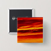 Helder rood zonsonderstel vierkante button 5,1 cm (Voorkant /achterkant)