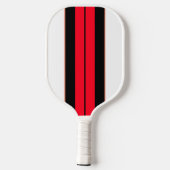 Helder rood zwart Racing Stripes witte achtergrond Pickleball Paddle (Achterkant)