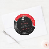 Helder Rood Zwart Wavy Zilver Harten Product Label (Envelop)