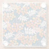 Helder Rowanberry Autumn naadloos ontwerp Glazen Onderzetter (Achterkant)