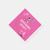 Helder roze 1e verjaardagsfeest of aangepaste teks servet (Hoek)