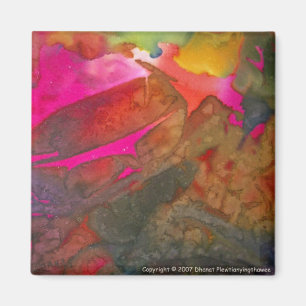 Helder roze Abstract magneet