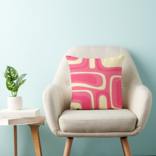 Helder Roze Abstract Midden Eeuw Palm Springs Kussen