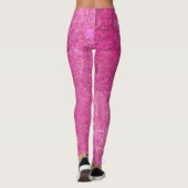 Helder Roze Abstract Mozaïek Gloss Leggings (Achterkant)